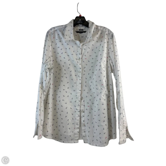 Top Long Sleeve By Tommy Hilfiger In Blue & White, Size: Xl