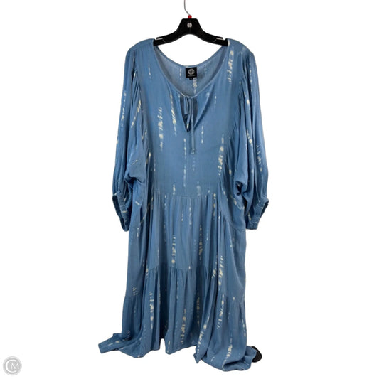 Dress Casual Midi By Bobeau In Blue & White, Size: 3x