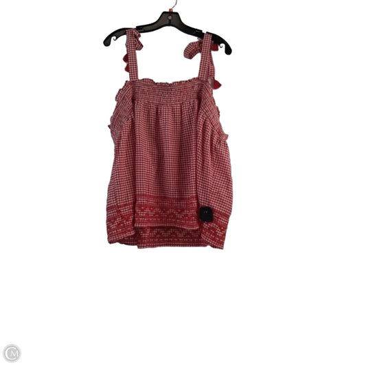 Top Sleeveless By Old Navy In Red & White, Size: Xl