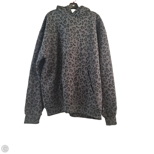 Sweatshirt Hoodie By Clothes Mentor In Leopard Print, Size: Xl