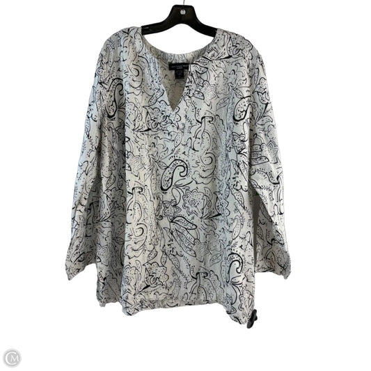 Top 3/4 Sleeve By Saint Tropez In Black & White, Size: 2x