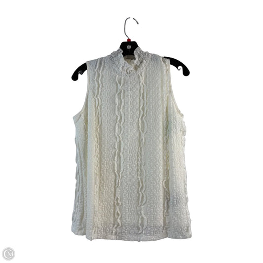 Top Sleeveless By Clothes Mentor In White, Size: M
