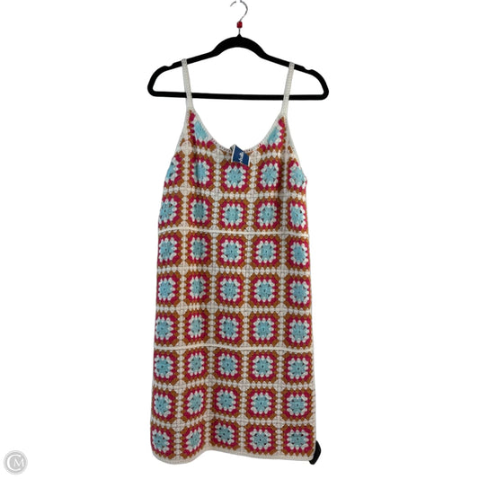 Dress Casual Midi By Clothes Mentor In Pink & White, Size: M