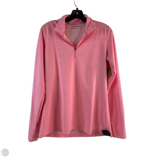 Athletic Top Long Sleeve Collar By Nike Apparel In Pink, Size: L