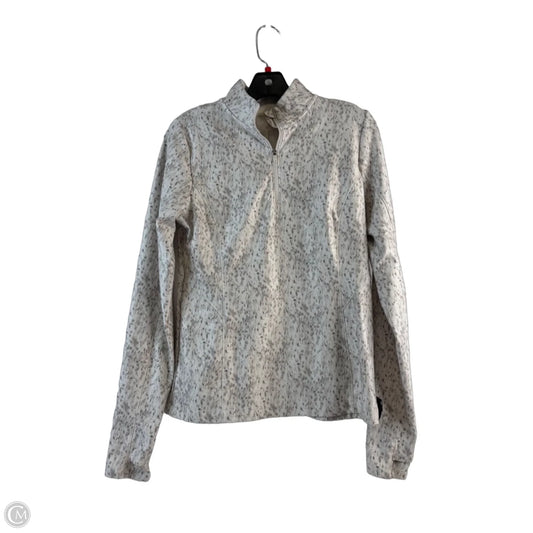 Athletic Top Long Sleeve Collar By Calia In Grey & White, Size: M