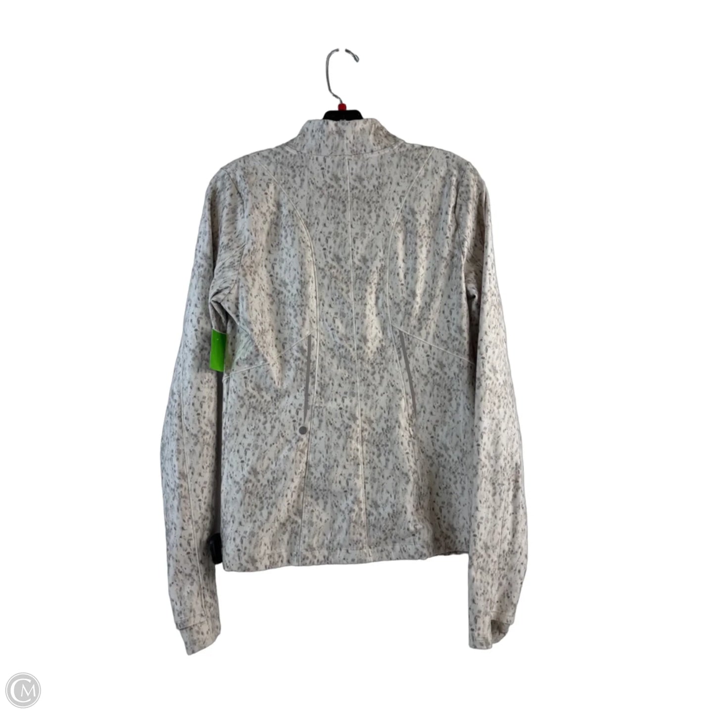 Athletic Top Long Sleeve Collar By Calia In Grey & White, Size: M