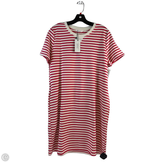 Dress Casual Midi By Clothes Mentor In Red & White, Size: L
