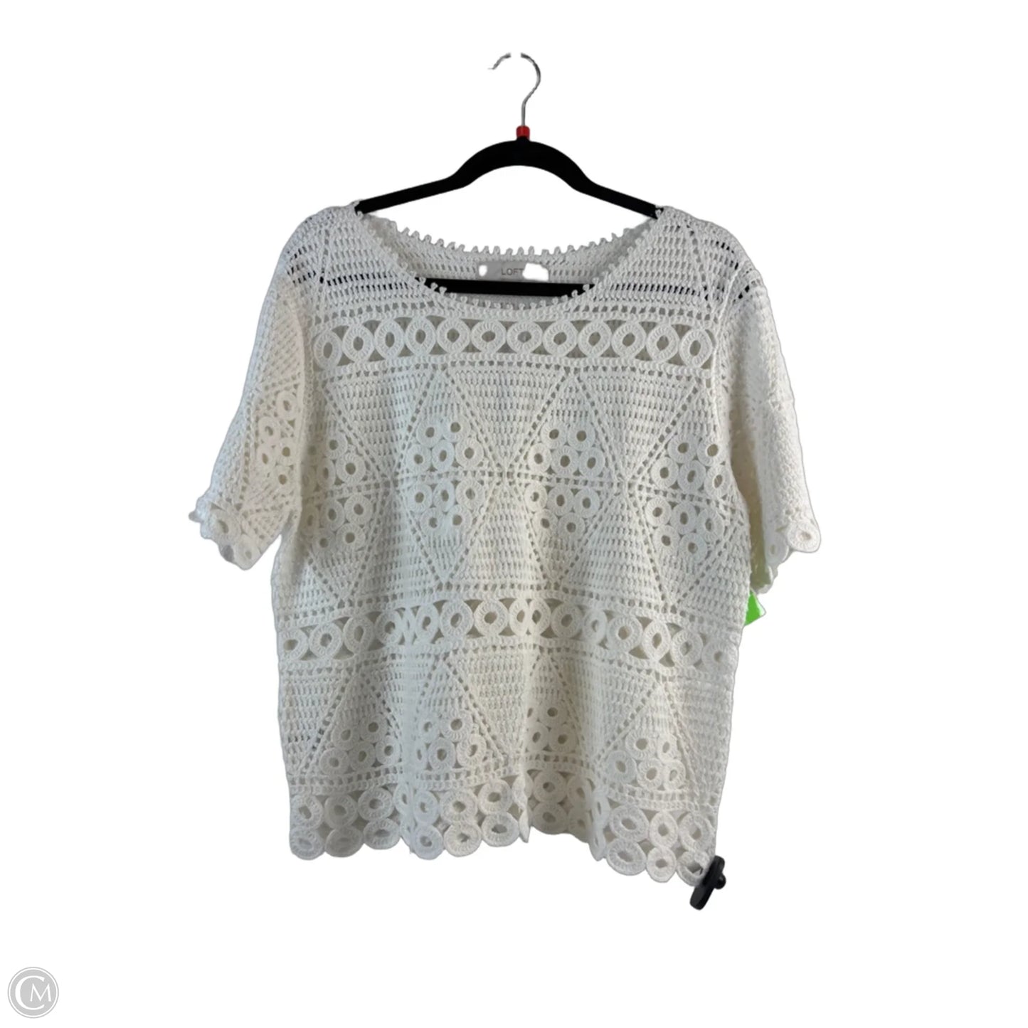 Top Short Sleeve By Loft In White, Size: M