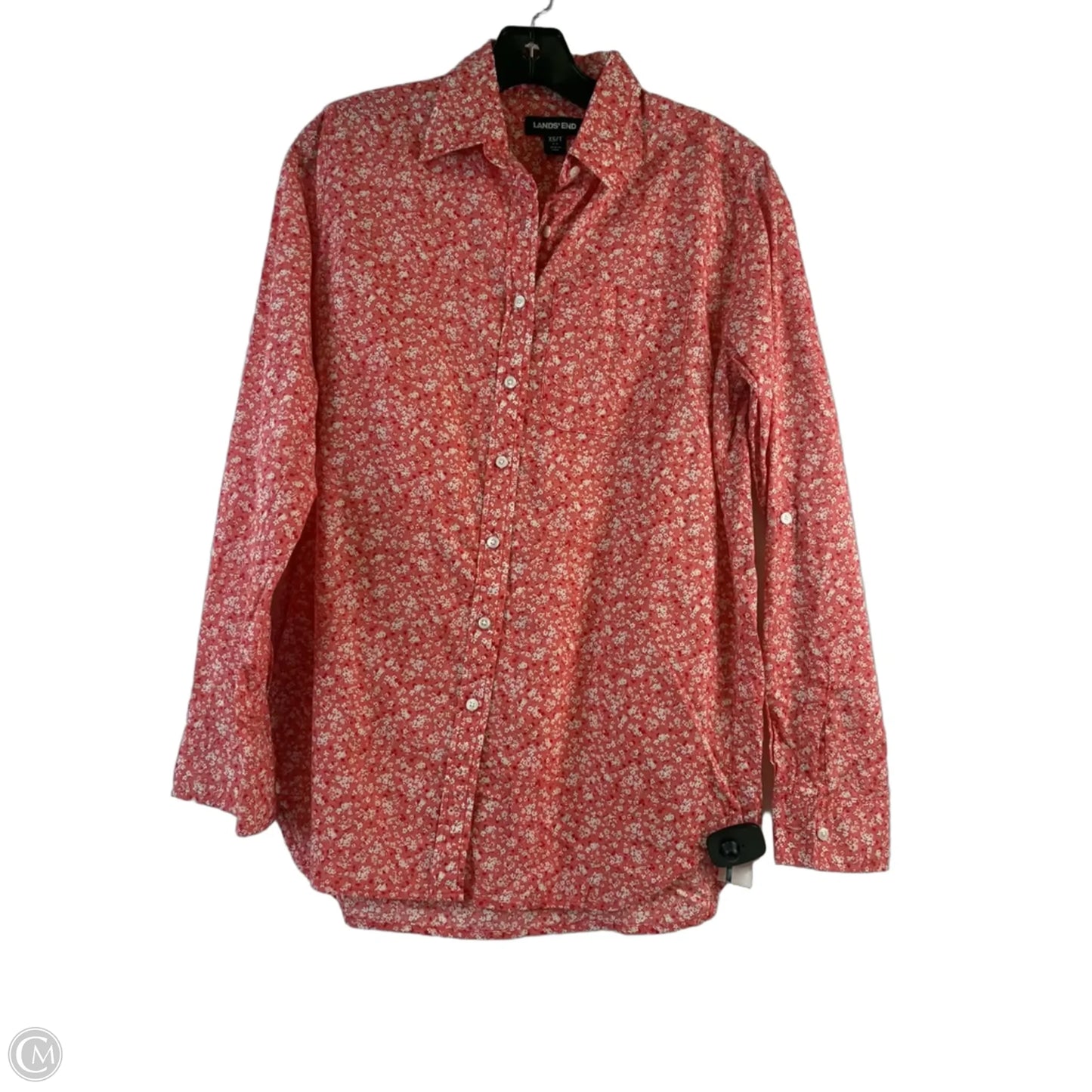 Top Long Sleeve By Lands End In Red & White, Size: Xs