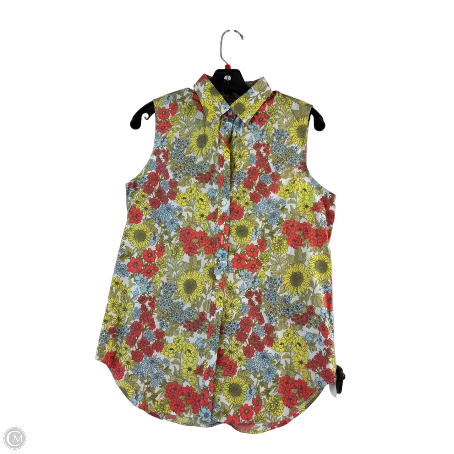 Top Sleeveless By Lands End In Floral Print, Size: S