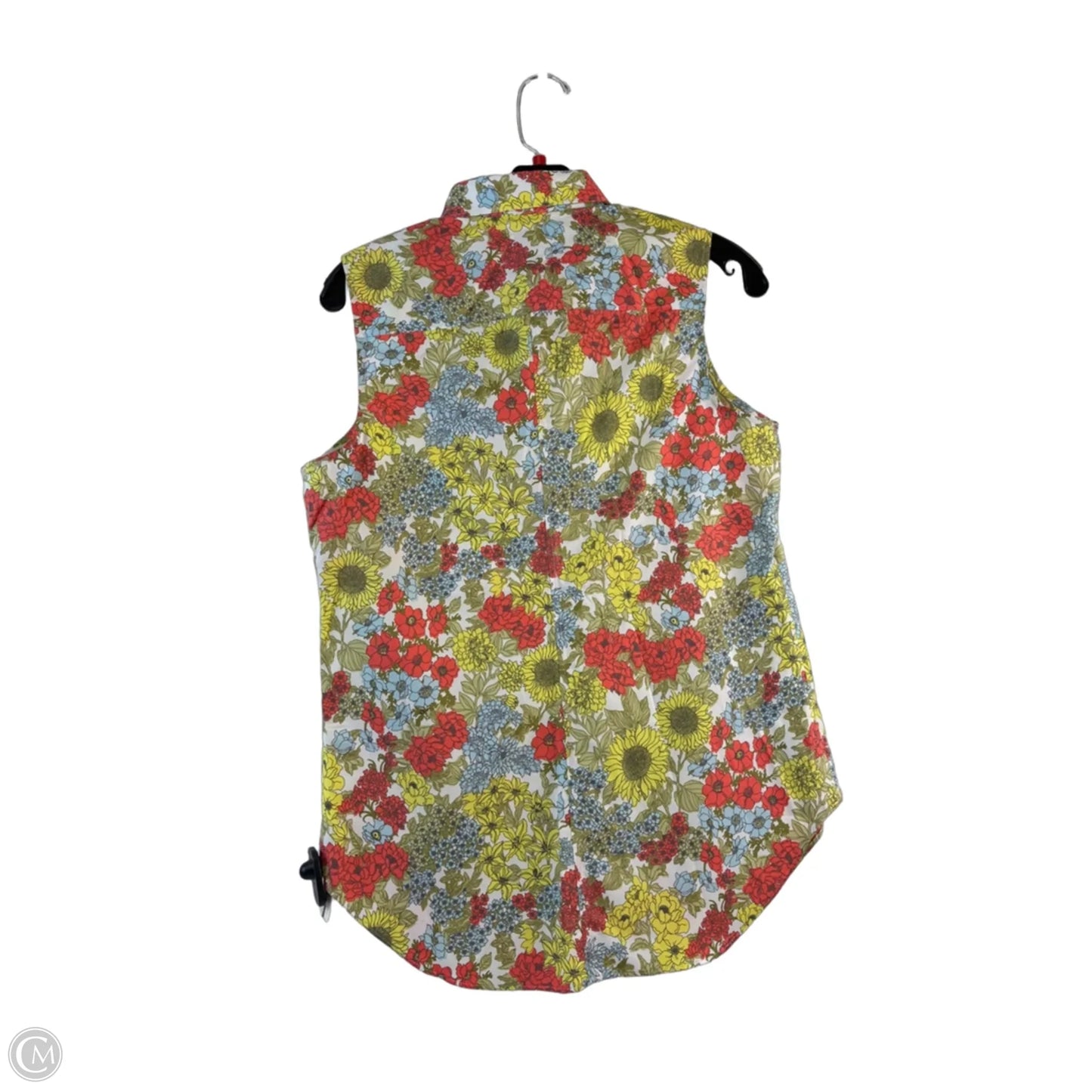 Top Sleeveless By Lands End In Floral Print, Size: S