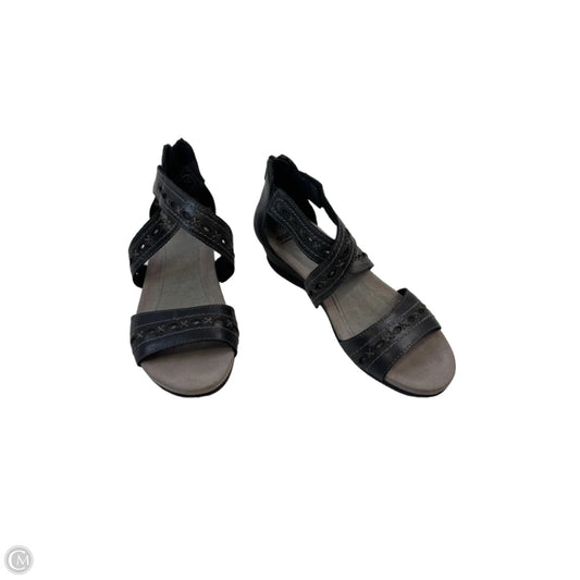 Sandals Heels Wedge By Earth In Black, Size: 7.5