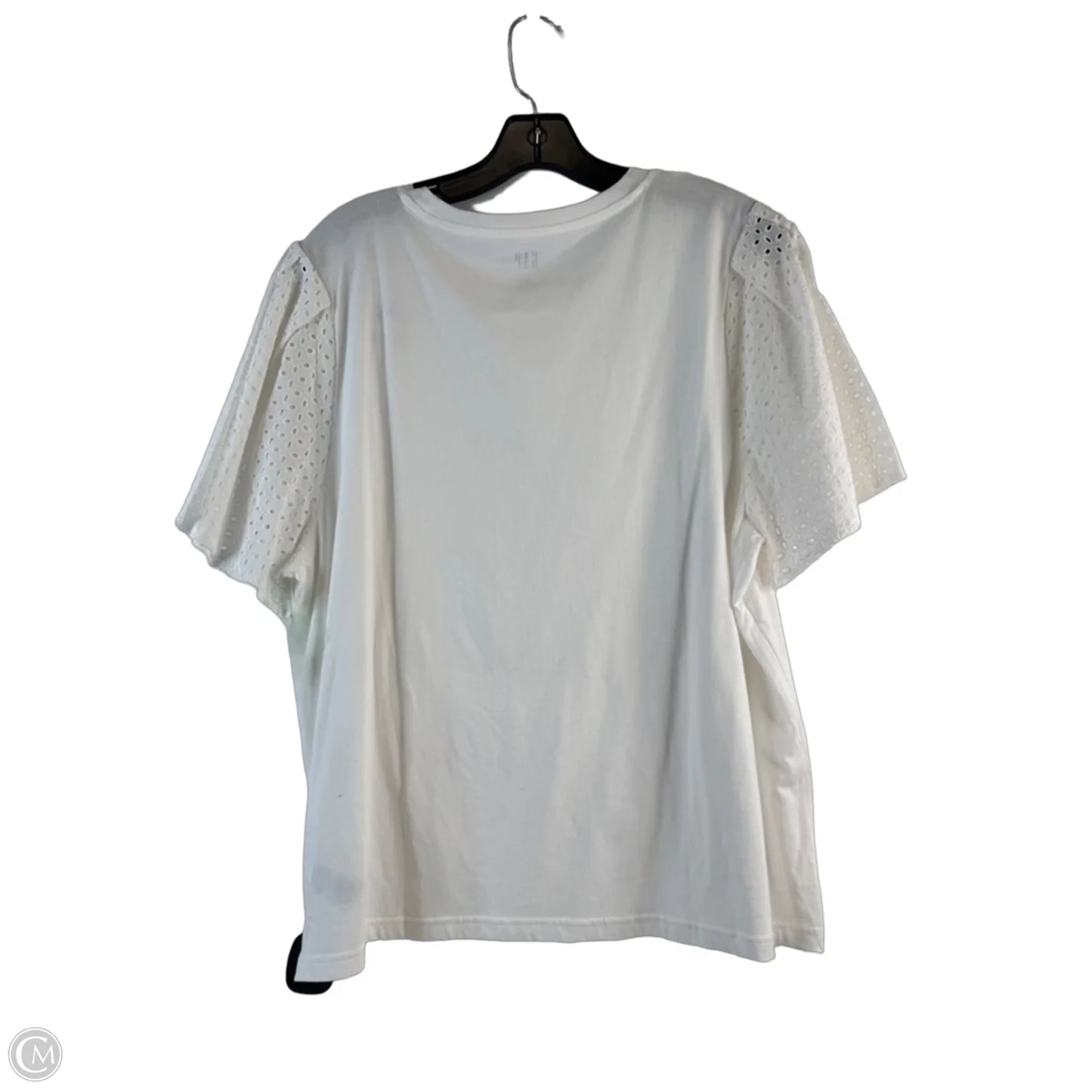 Top Short Sleeve By Gap In White, Size: Xl