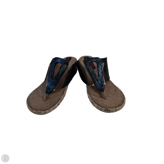 Sandals Heels Wedge By Clothes Mentor In Tan, Size: 8