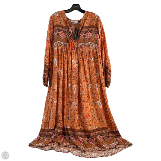 Dress Casual Midi By Clothes Mentor In Orange, Size: M