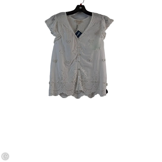 Top Short Sleeve By Clothes Mentor In White, Size: M