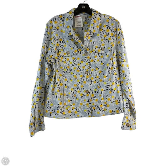 Top Long Sleeve By Cynthia Rowley In Blue & Yellow, Size: L