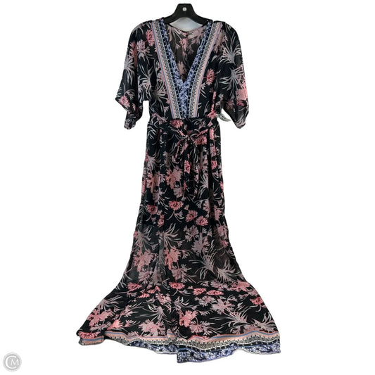 Dress Casual Maxi By Express In Black & Pink, Size: S