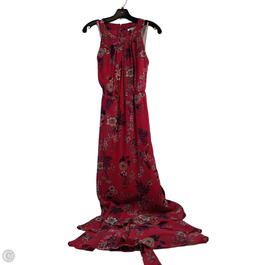 Dress Casual Maxi By Calvin Klein In Pink & Yellow, Size: M