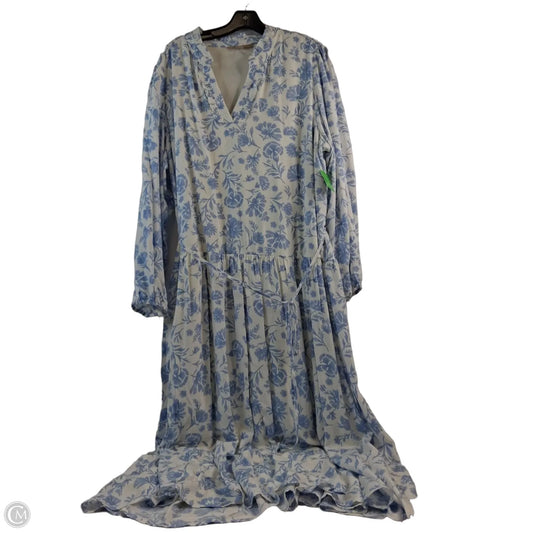 Dress Casual Maxi By Clothes Mentor In Blue & White, Size: Xxl
