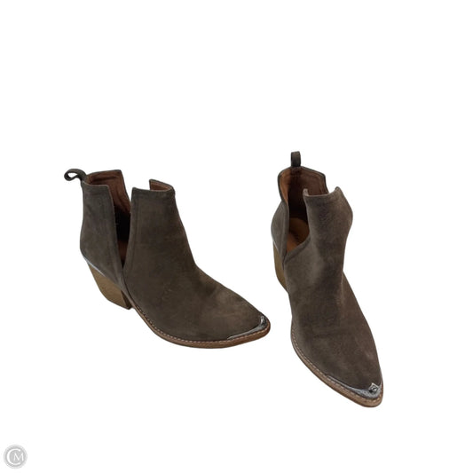 Boots Ankle Heels By Jeffrey Campbell In Taupe, Size: 8