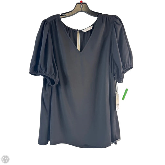 Top Short Sleeve By Lc Lauren Conrad In Black, Size: 1x