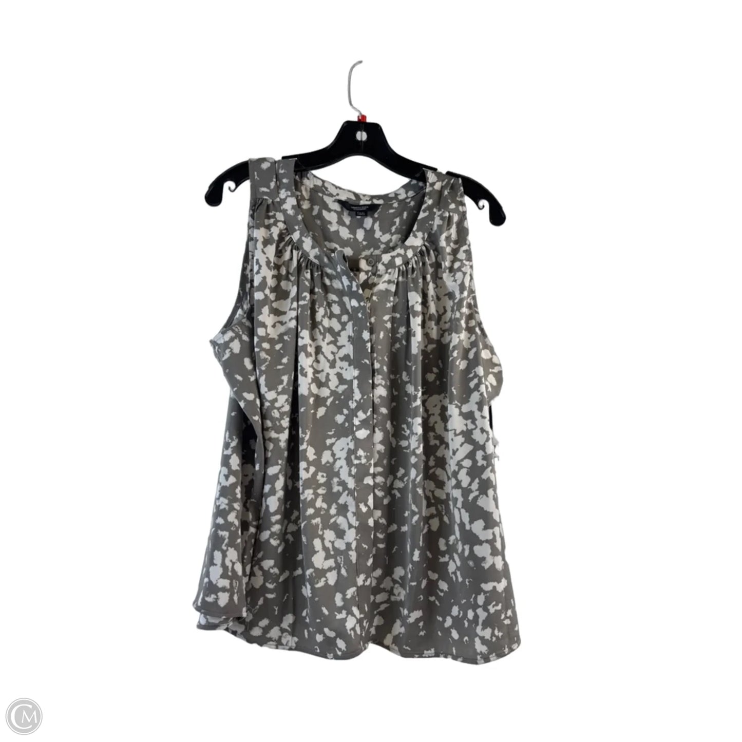 Top Sleeveless By Simply Vera In Grey & White, Size: Xxl