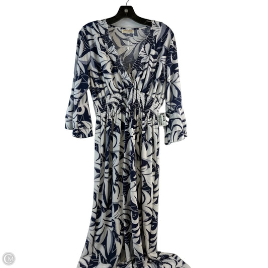 Dress Casual Maxi By Clothes Mentor In Blue & White, Size: L