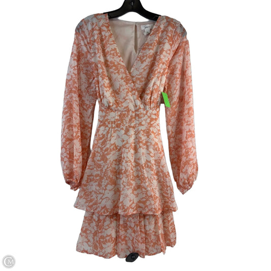Dress Casual Short By Japna In Orange & White, Size: L