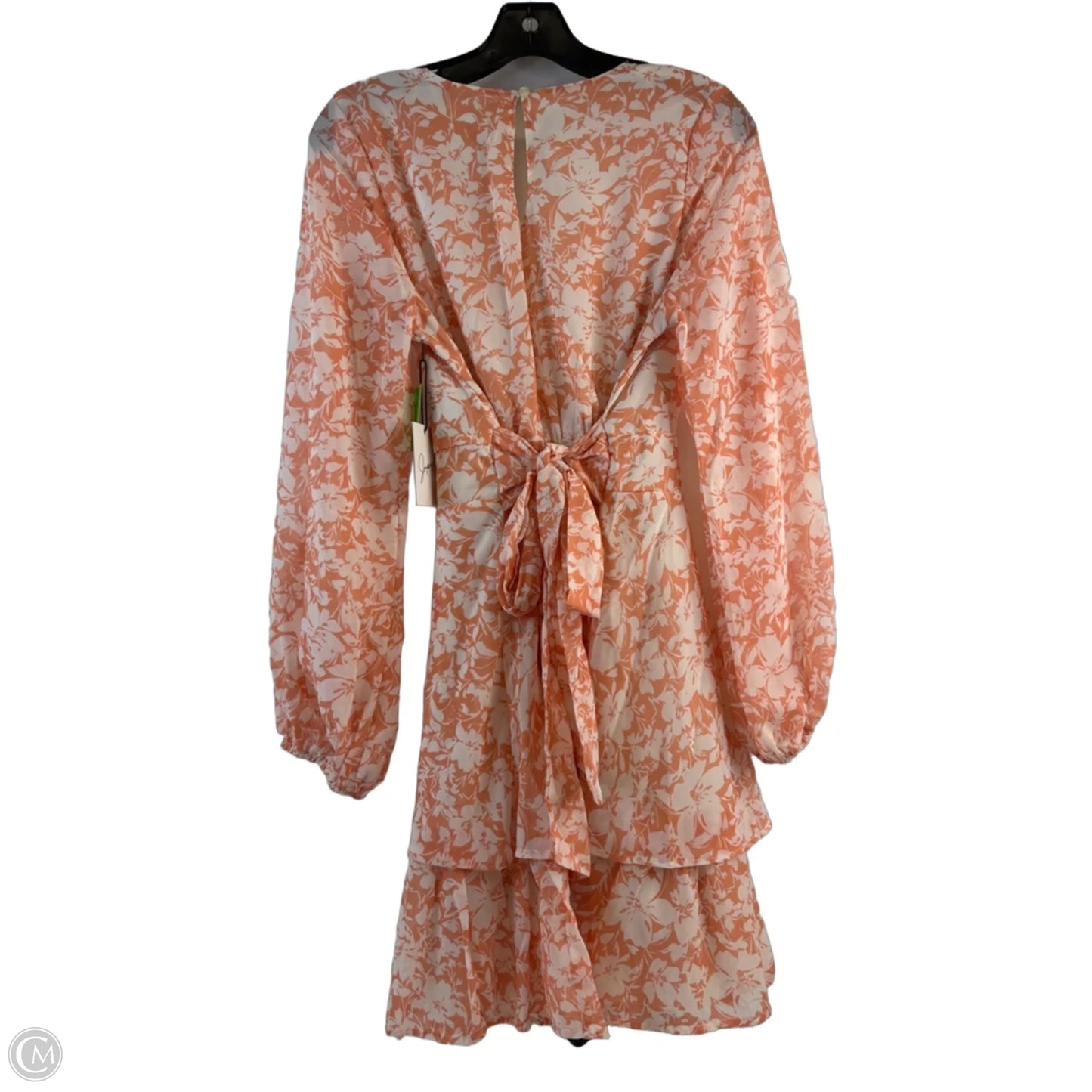 Dress Casual Short By Japna In Orange & White, Size: L