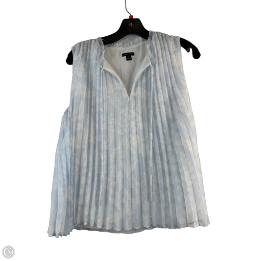Top Sleeveless By Ann Taylor In Blue & White, Size: S
