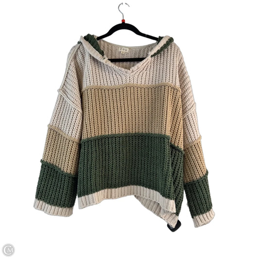 Sweater By Pol In Green & Tan, Size: S