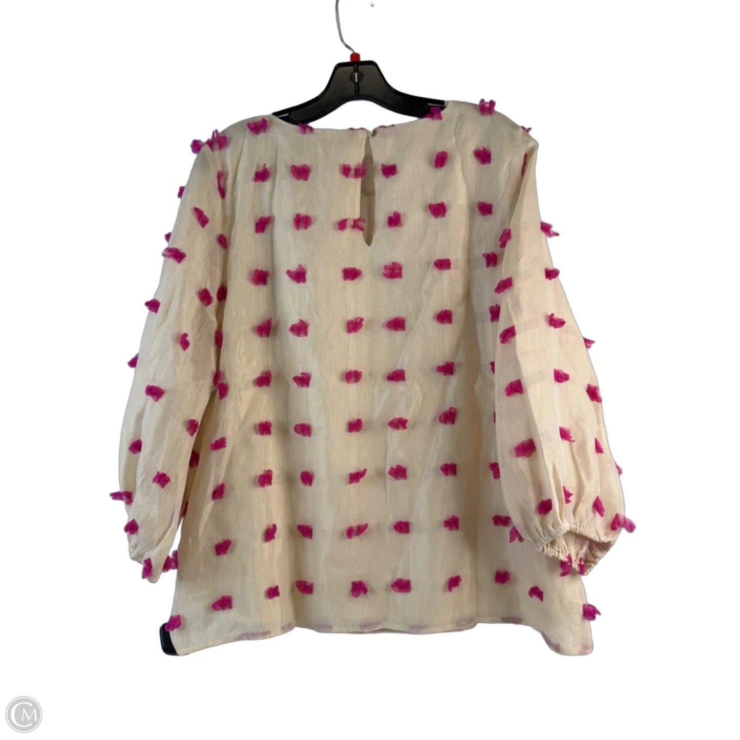 Top Long Sleeve By Jodifl In Cream & Pink, Size: L