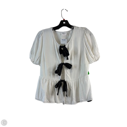 Top Short Sleeve By Sienna Sky In Black & White, Size: M