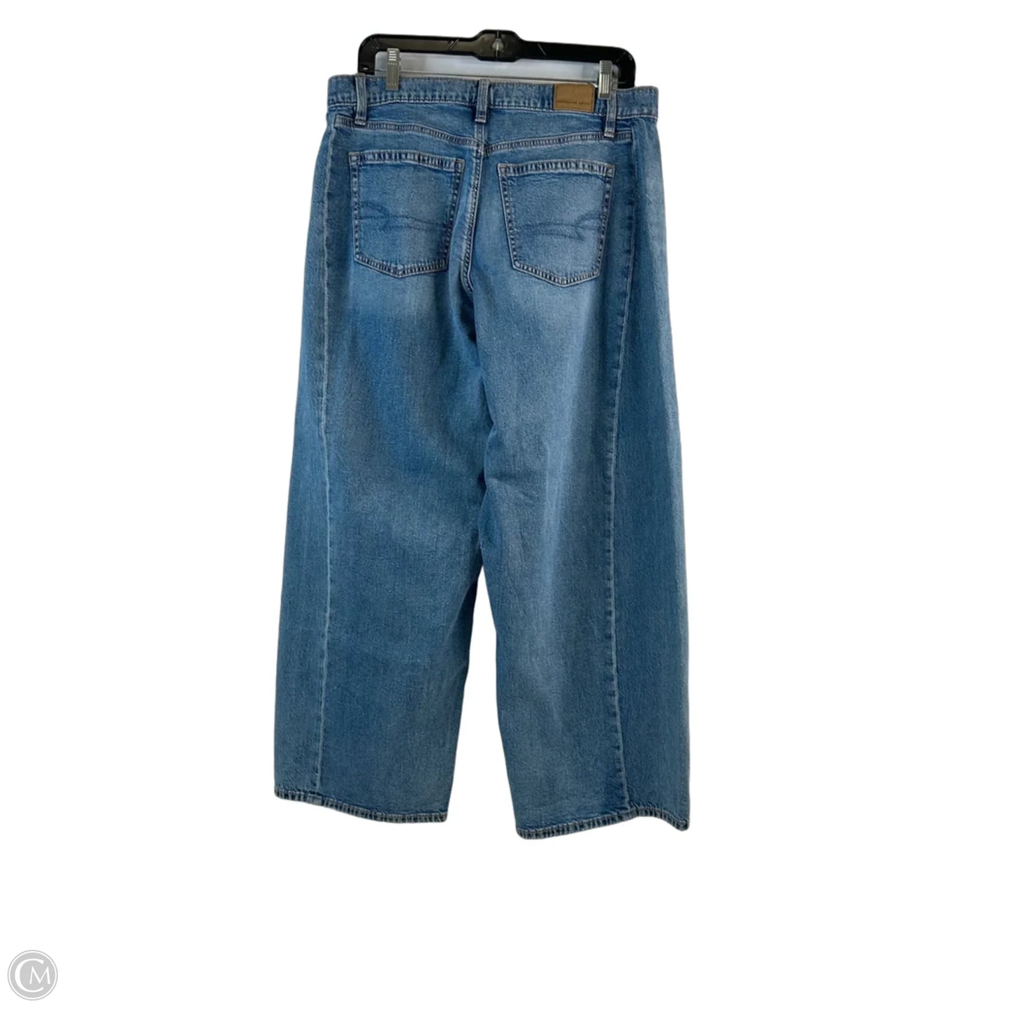 Jeans Wide Leg By American Eagle In Blue Denim, Size: 8