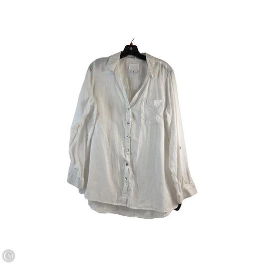 Top Long Sleeve By Sigrid Olsen In White, Size: L