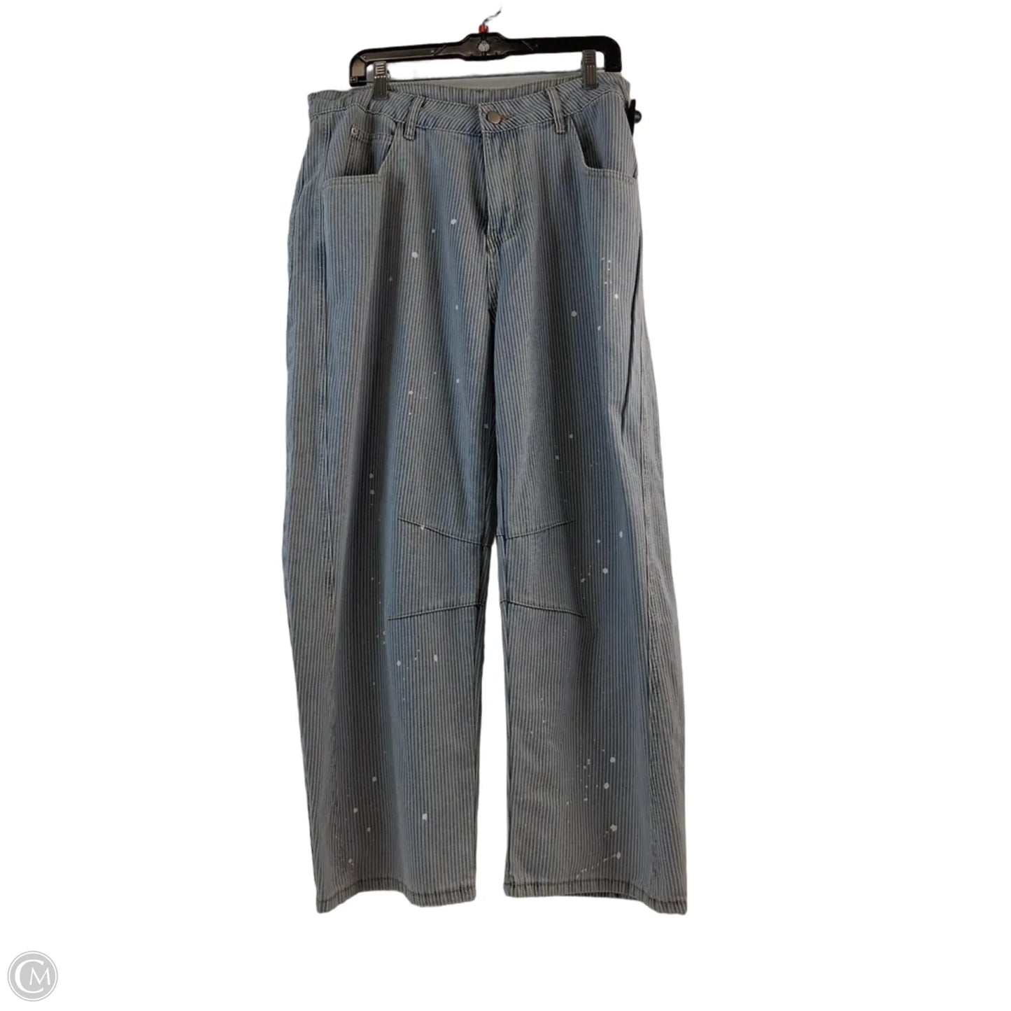 Jeans Wide Leg By Clothes Mentor In Blue & White, Size: 14