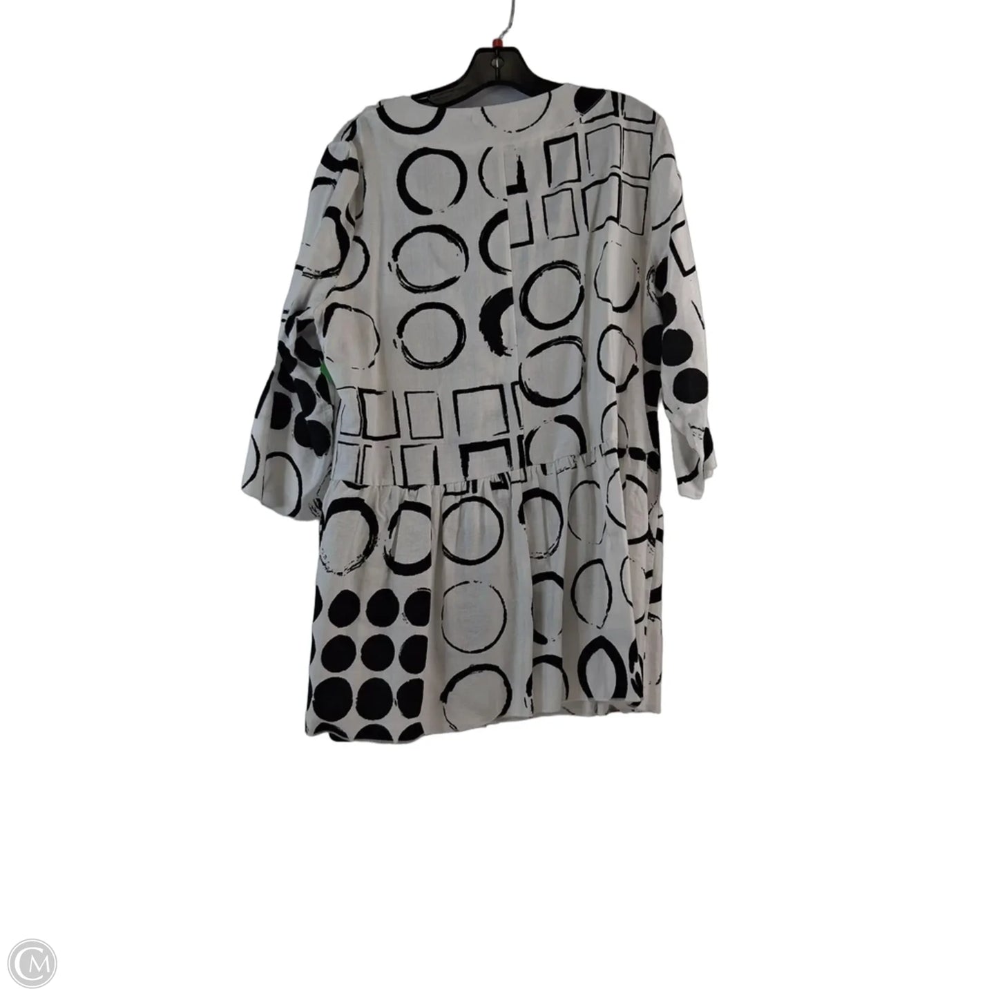 Top 3/4 Sleeve By Clothes Mentor In Black & White, Size: Xl
