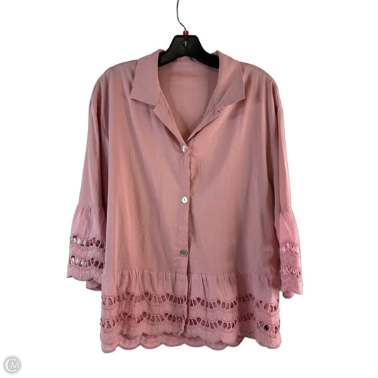 Top Short Sleeve By Clothes Mentor In Pink, Size: L