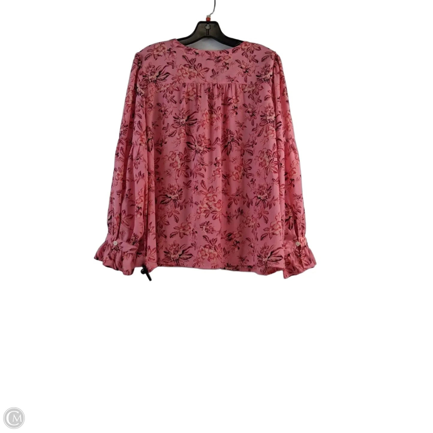 Top Long Sleeve By Loft In Pink & Red, Size: Xlp