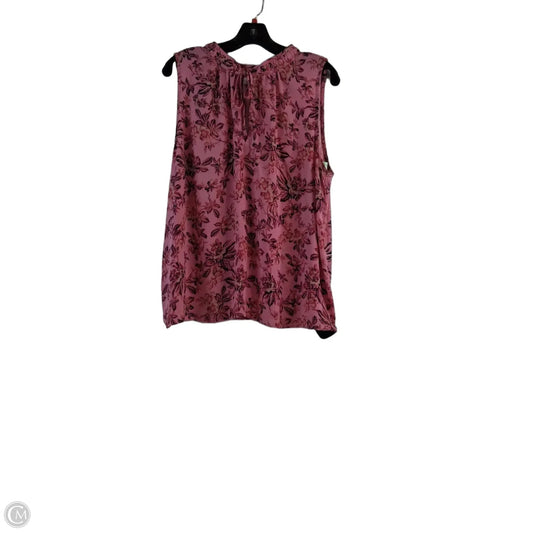 Top Sleeveless By Loft In Pink & Red, Size: Xl