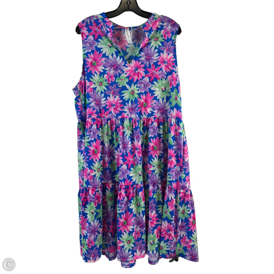 Dress Casual Midi By Dear Scarlett In Blue & Pink, Size: Xl