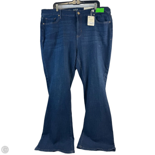 Jeans Flared By Ana In Blue Denim, Size: 18