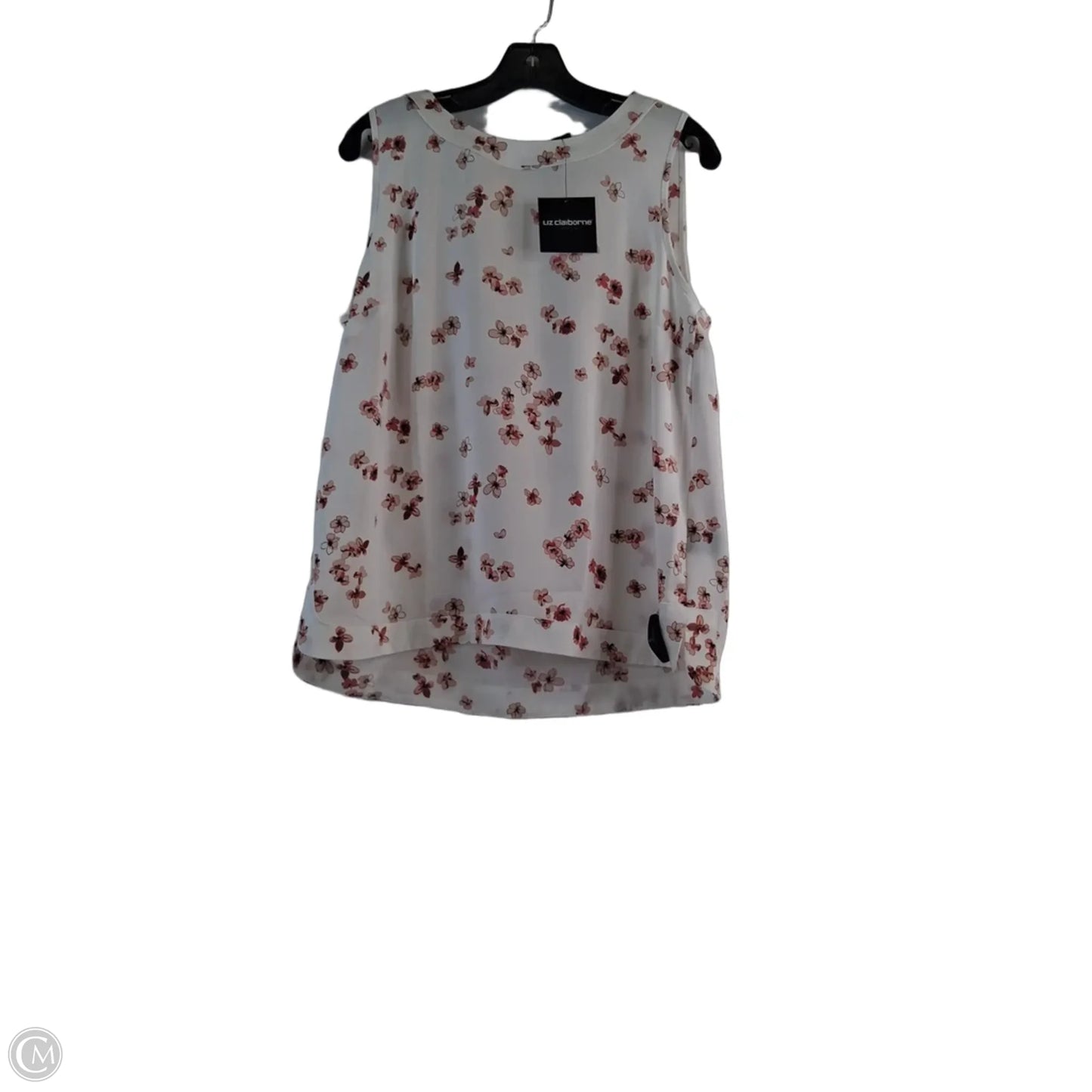 Top Sleeveless By Liz Claiborne In Pink & White, Size: M