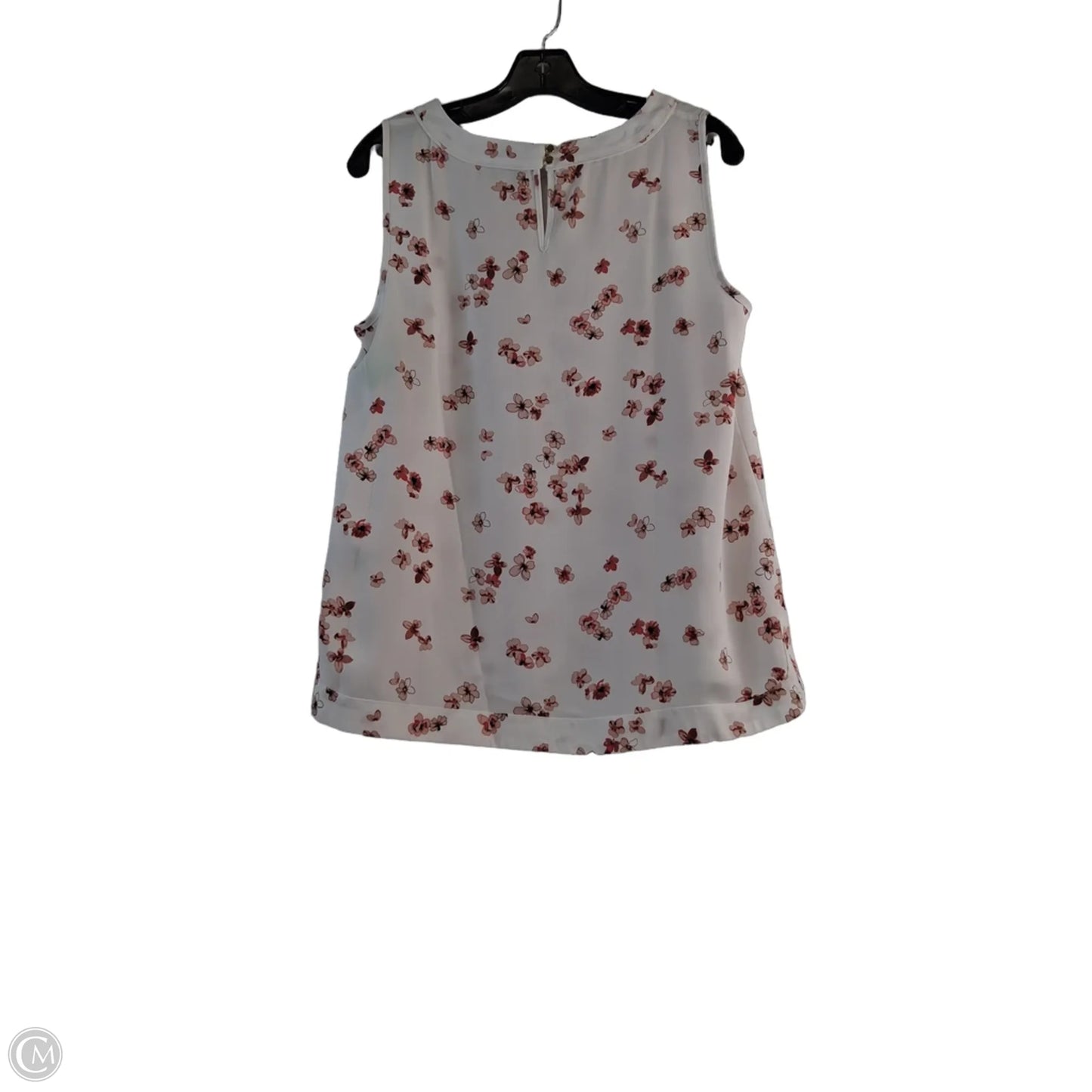 Top Sleeveless By Liz Claiborne In Pink & White, Size: M