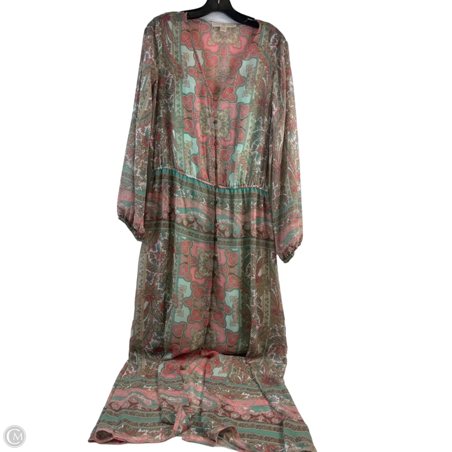 Dress Casual Maxi By Boston Proper In Green & Pink, Size: M