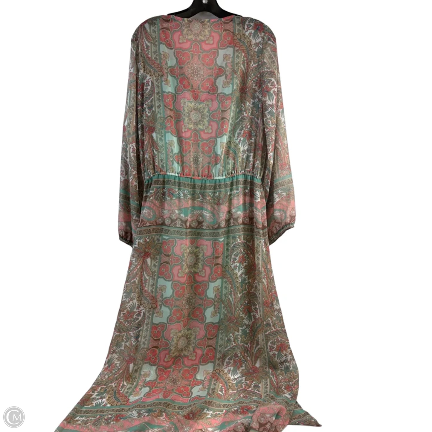 Dress Casual Maxi By Boston Proper In Green & Pink, Size: M