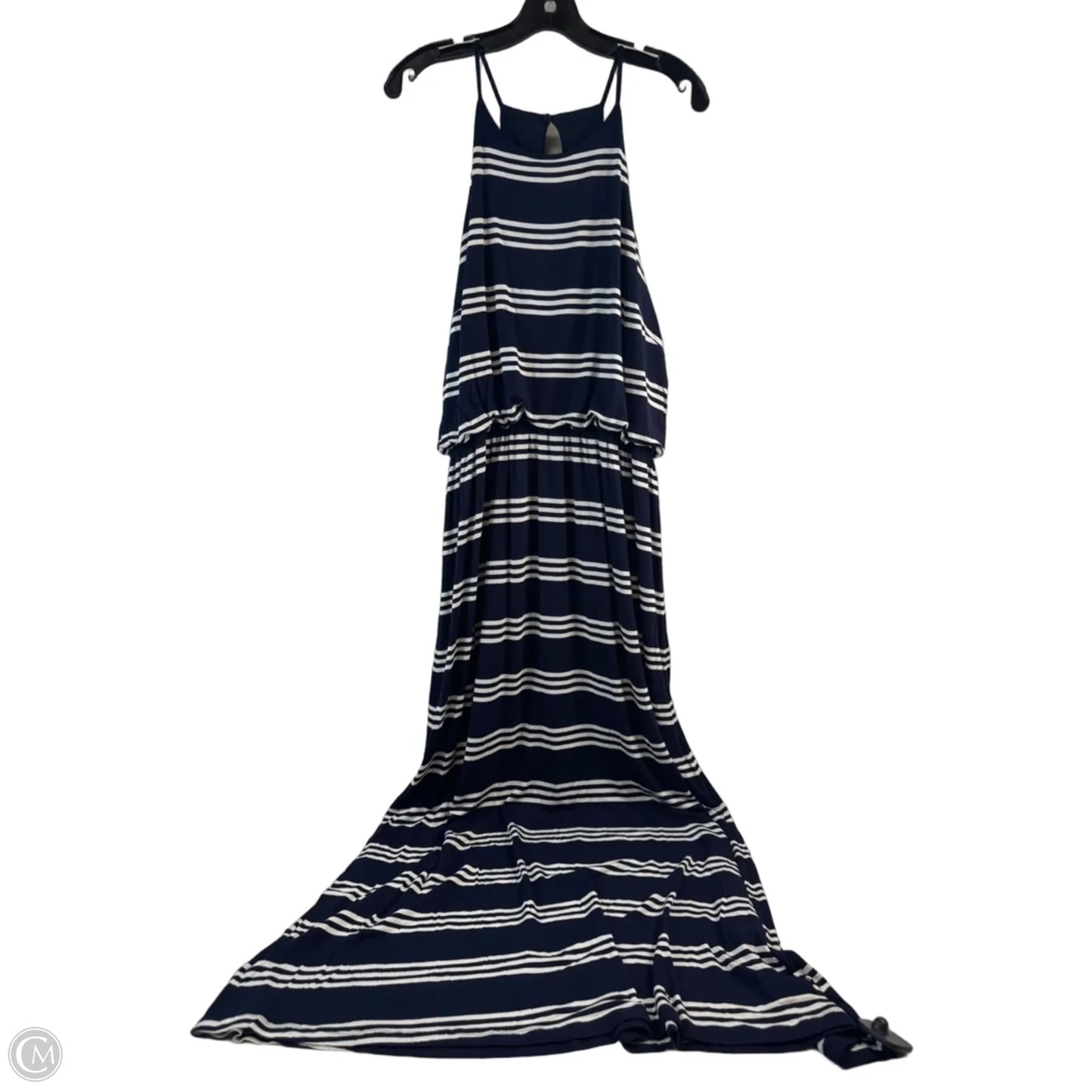 Dress Casual Maxi By Loft In Blue & White, Size: L