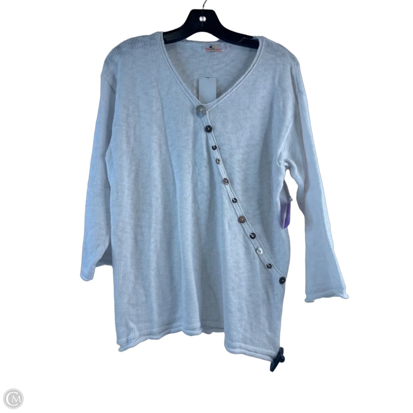 Top Long Sleeve By Clothes Mentor In White, Size: L