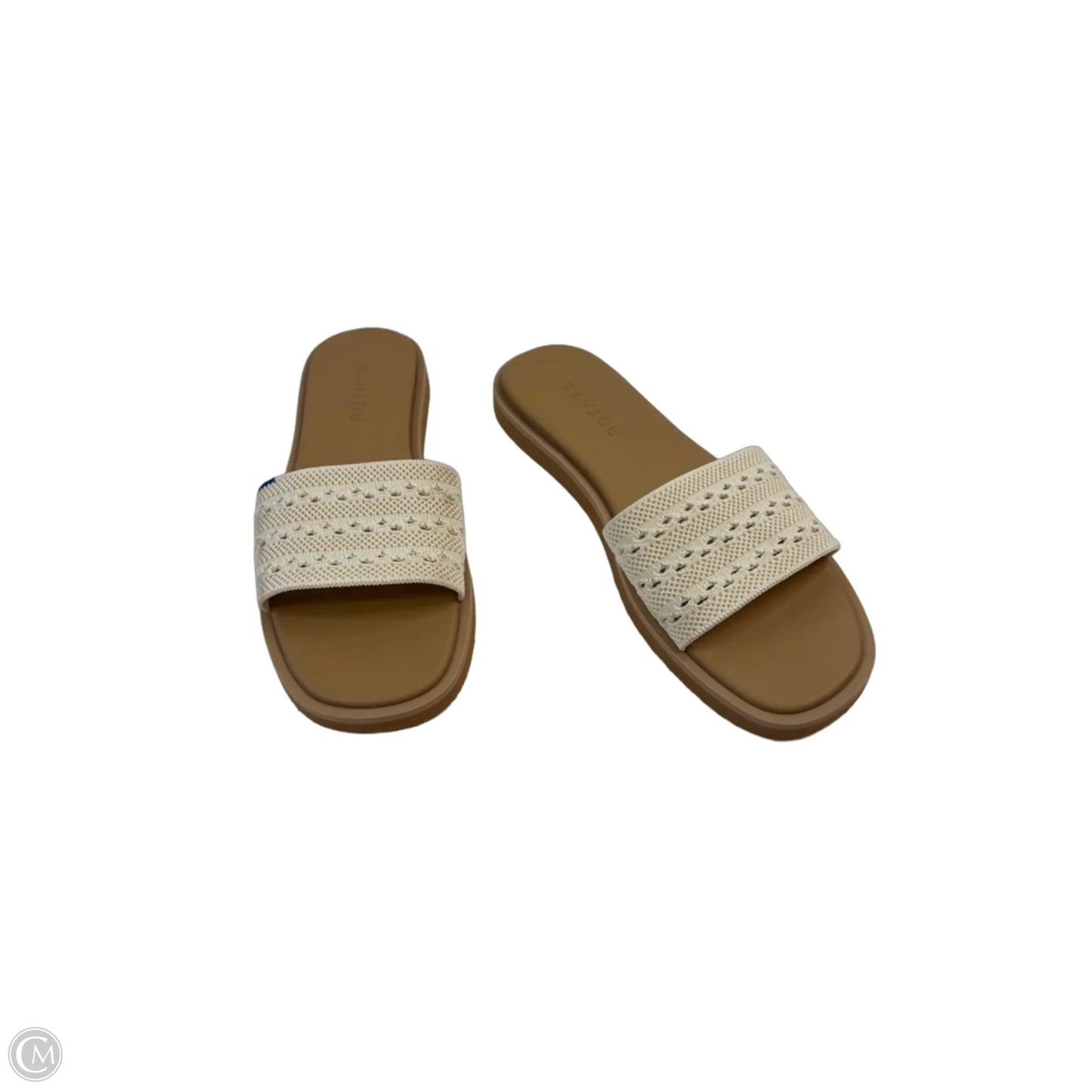 Sandals Flats By Rothys In Tan & White, Size: 8